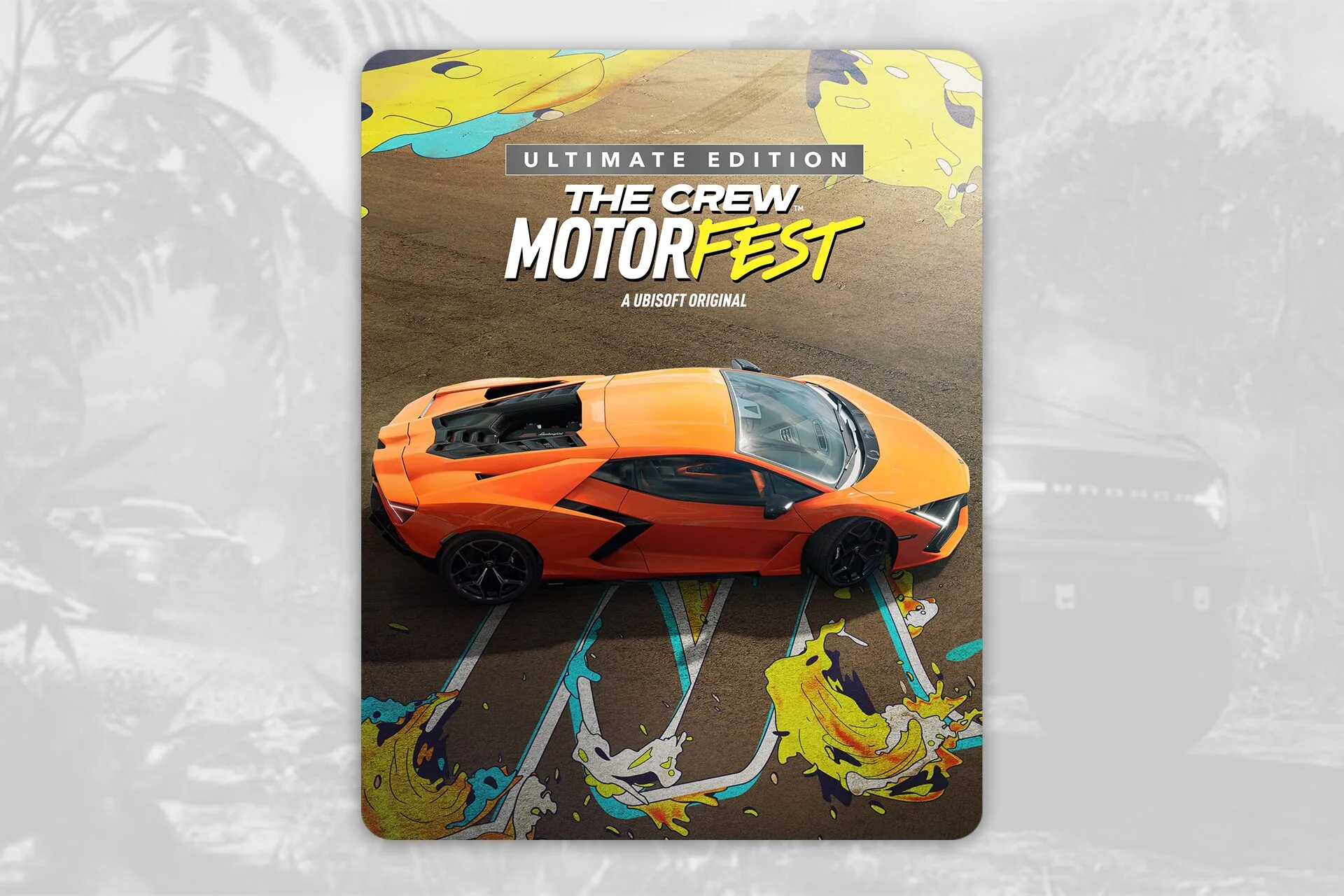 The Crew Motorfest Ultimate Edition cover with the drifting orange supercar