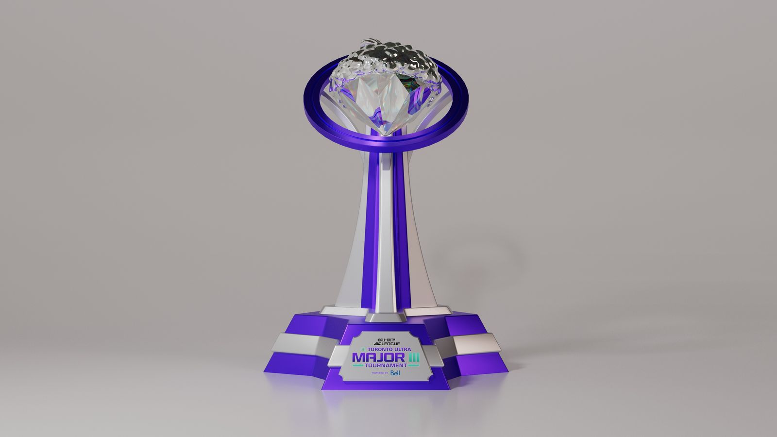 Front view of the trophy and its engraved plate