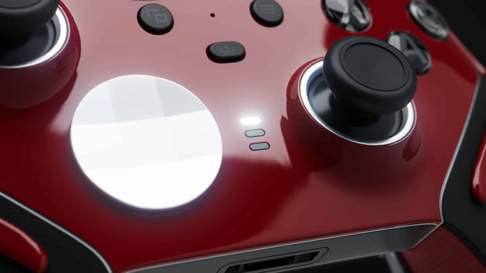 Close-up of the controller D-pad and thumbstick